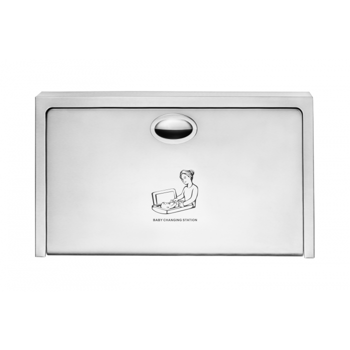 Prestige Clad Stainless Steel Baby Changing Table Closed