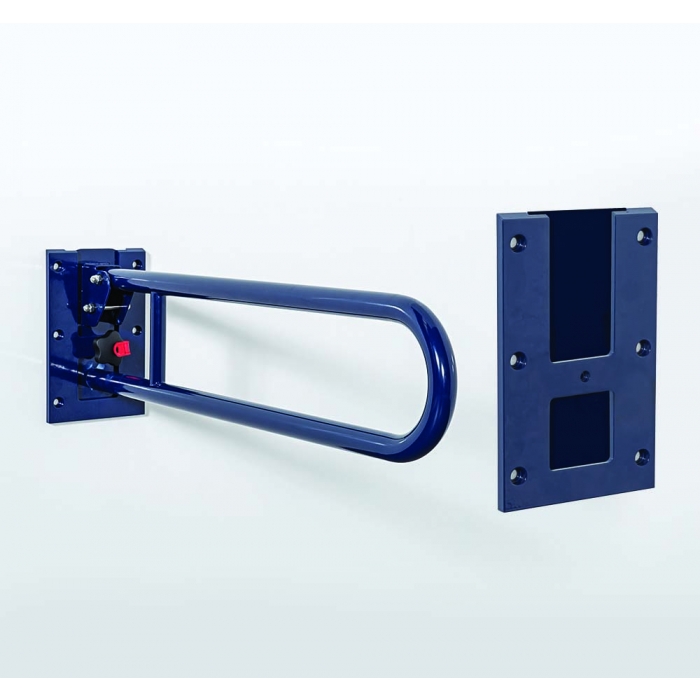 Removable Steel Hinged Grab Rail Dark Blue 800 mm