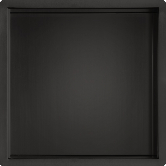 JTP VOS Matt Black Square Shower Niche 300mm x 300mm - Front View