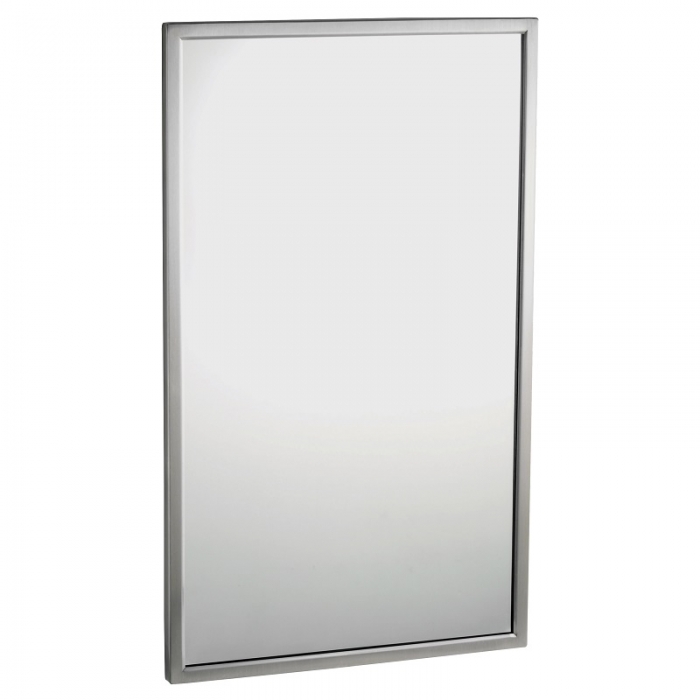 Welded-Frame Stainless Steel Bobrick Mirror 760 x 460