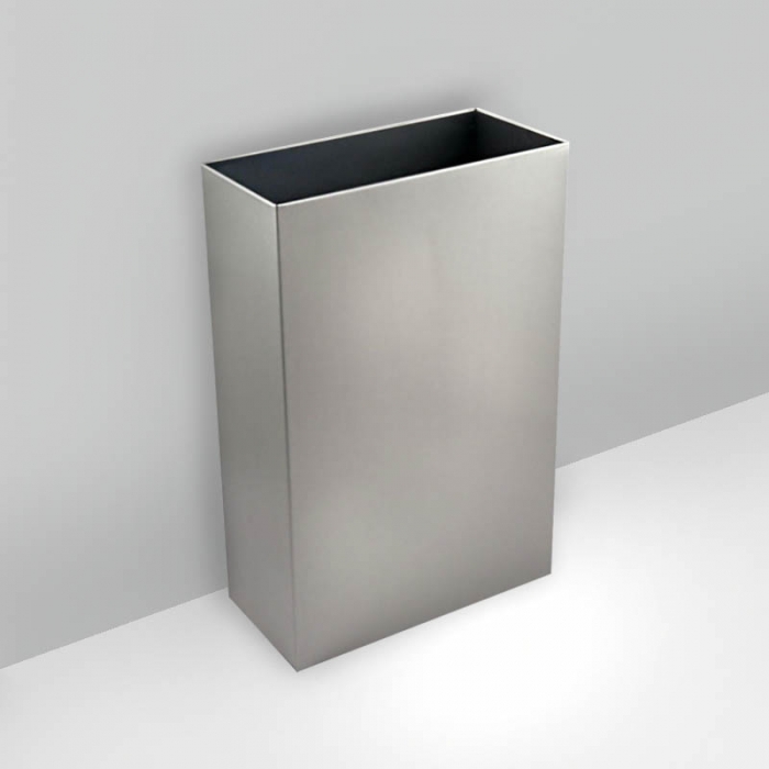 Synergise Stainless Steel Open Top Waste Bin 30 Litre AGAINST THE WALL - PL71MBS