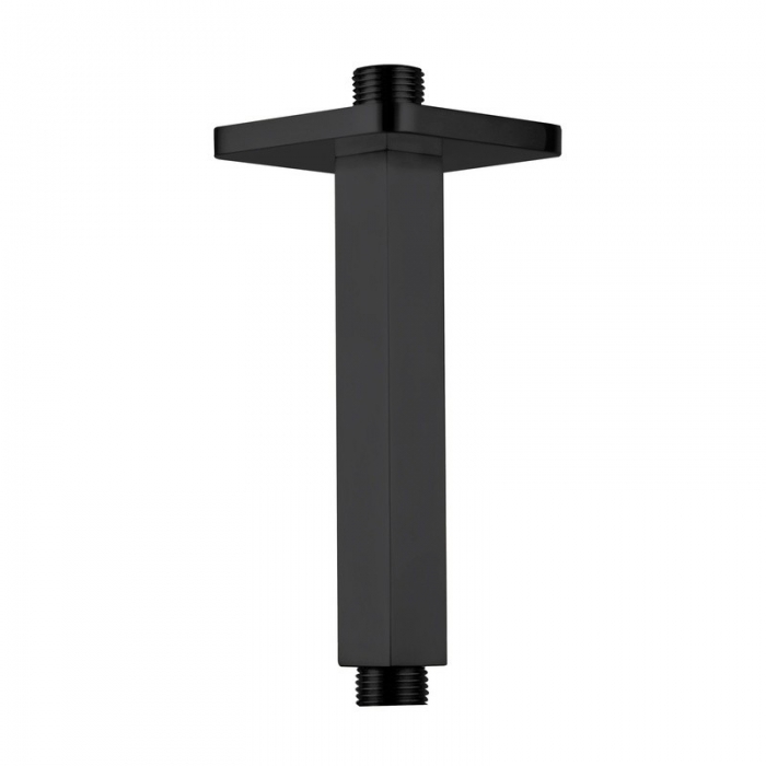JTP Matt Black 150mm HIX Ceiling Shower Arm image on a plain white background - 38218MB