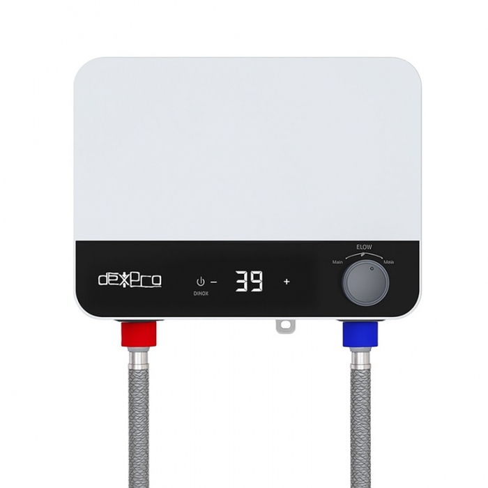 DeXpro Delux Digital Control Instant Electric Water Heater 7.5kW  image with standard fit hoses - DXI75DT