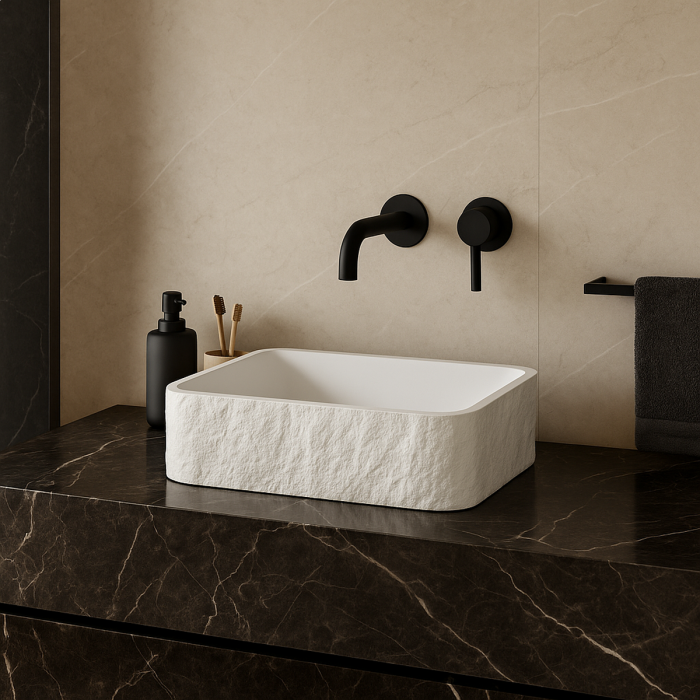 Scudo Rok Rectangle Sink Basin - White - ROK-REC-400X280-WTE - IN SITU