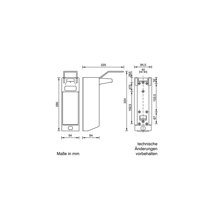 Soap Dispenser 1000ml Long Lever Aluminium Prestige Mediq