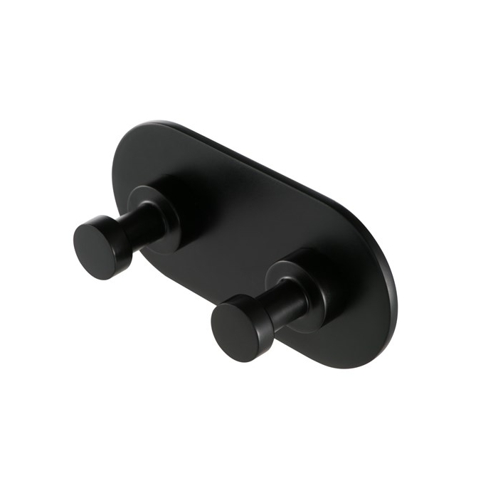 Geesa Double Matt Black Robe Hook