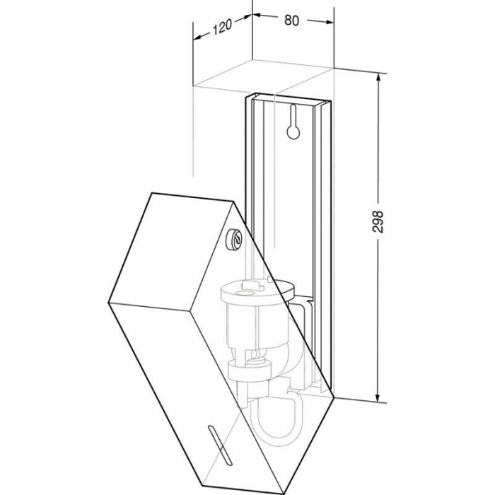 Wall Mounted Brushed Stainless Steel 400ml Foam Soap Dispenser CAD Drawing - WP103/DP1107