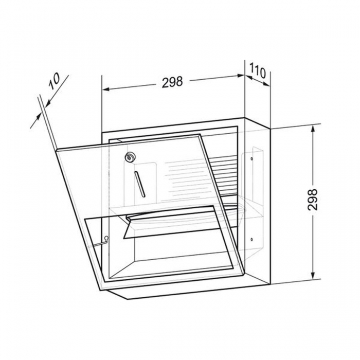 Prestige Flush Mounted Paper Towel Dispenser 250 CAD Drawing - WP114