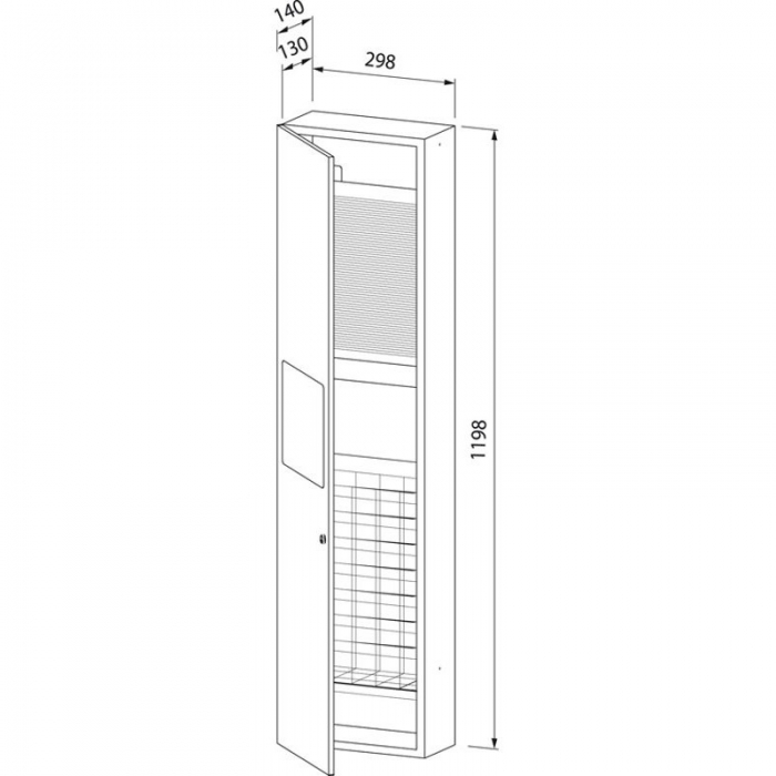 Paper Towel and 13L Bin Combination Recessed Prestige CAD Drawing - WP610
