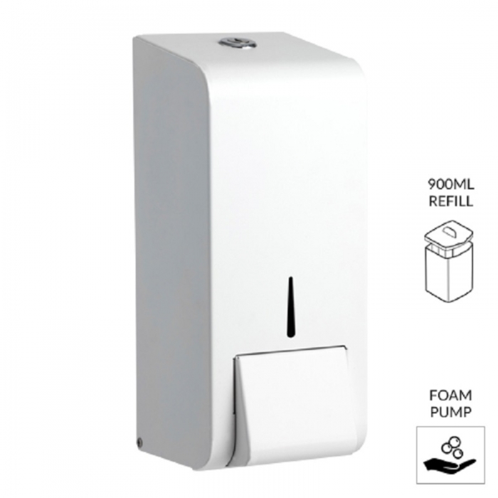 Opal White Metal 900ml Foam Soap Dispenser