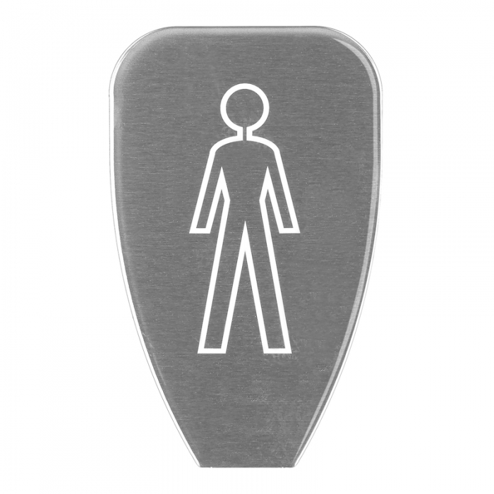 Tower Male Door Sign Stainless Steel - 90101CB - Front