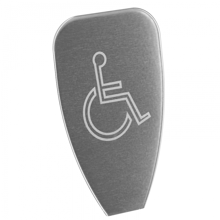 Tower Disabled Door Sign Stainless Steel - 90107CB - Side