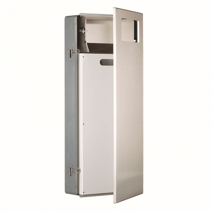 Prestige Slimline Recessed 18 Litre Waste Bin - Open