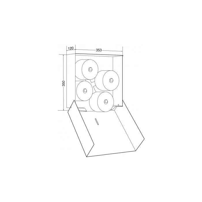 Prestige 4-Roll Toilet Roll Holder - WP163S Drawing