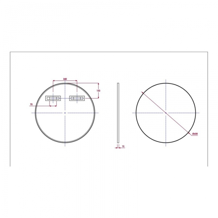 Abode Mayar 600mm Round Mirror - Brushed Brass ABM1003 Dimensions 