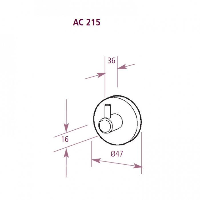 Prestige Chrome Stainless Steel Robe Hook - CAD