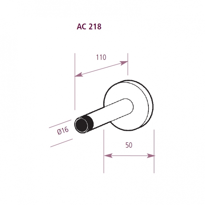 Wall Mounted Long Door Buffer CAD