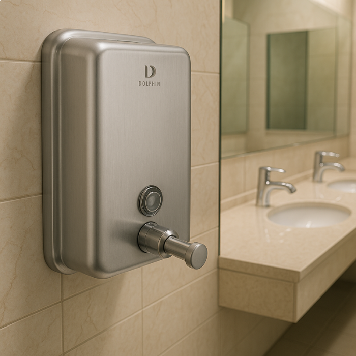 Dolphin Stainless Steel Vertical Soap Dispenser in Situ  - BC923