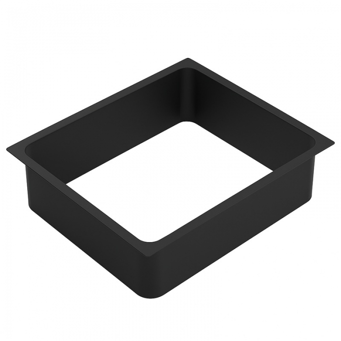 Prestige Sugatsune Smooth Matt Black Square Waste Chute - 300mm - Angled