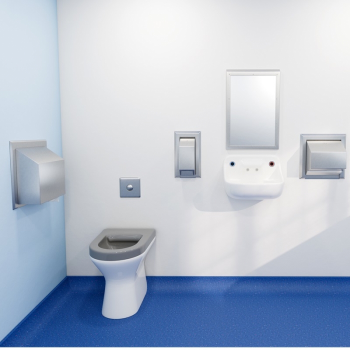 Anti Ligature Jumbo Toilet Roll Dispenser in Situ 89424SS