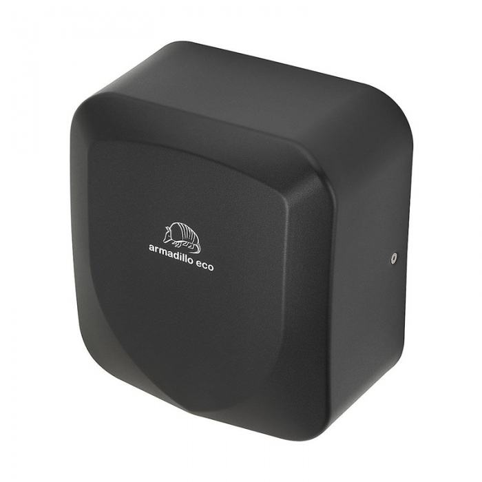 Armadillo Black Stainless Steel 1250W ECO Hand Dryer angled image - 1252