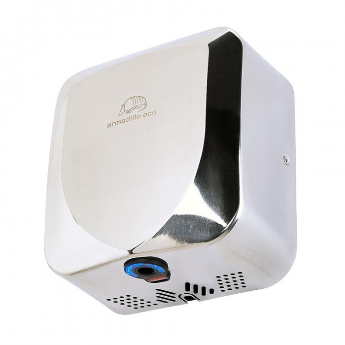 Armadillo Polished Stainless Steel 1250W ECO Hand Dryer underneath the unit image - 1250