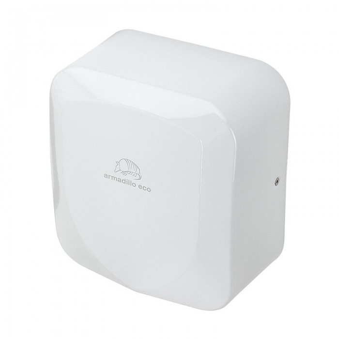 Armadillo White Stainless Steel 1250W ECO Hand Dryer on a white background - 1251