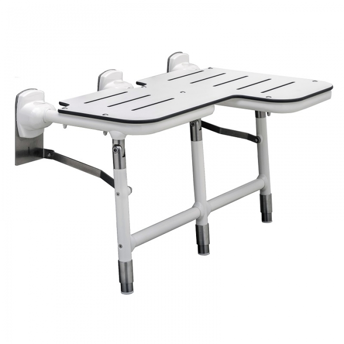 Bobrick Bariatric Folding Shower Seat with Legs Left