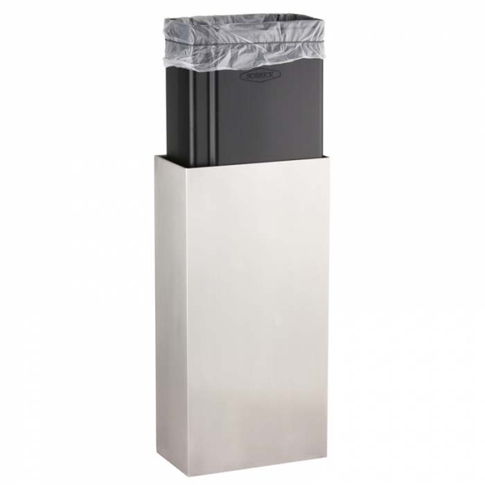 Bobrick Fino Surface-Mounted Waste Receptacle Satin Finish Close look 