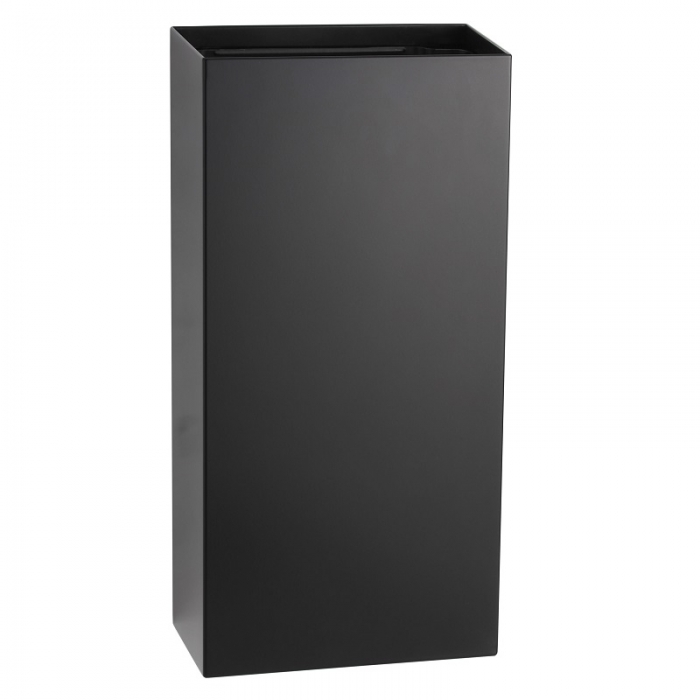 Bobrick Surface Mounted Waste Receptable front view on a white background - Matt Black - B9279MBLK
