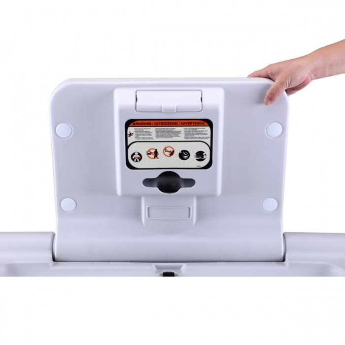Safe Hands Commercial Horizontal Wall Mounted Baby Changing Unit - White Close up open image - BABH77