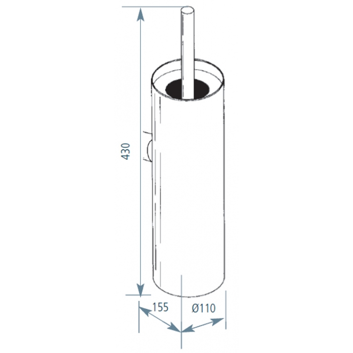 Toilet Brush Free Standing Stainless Steel