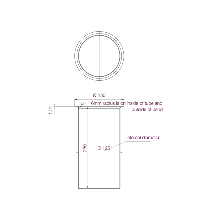 Dolphin Bin Ring Ø150mm Drawing