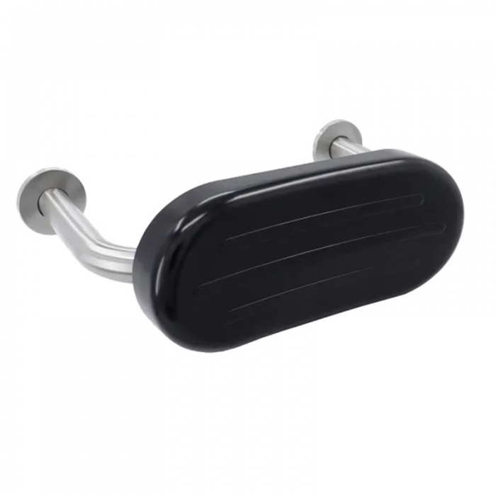 Dolphin Brushed Stainless Steel WC Padded Back Rest - Black BC5083-07-BLK