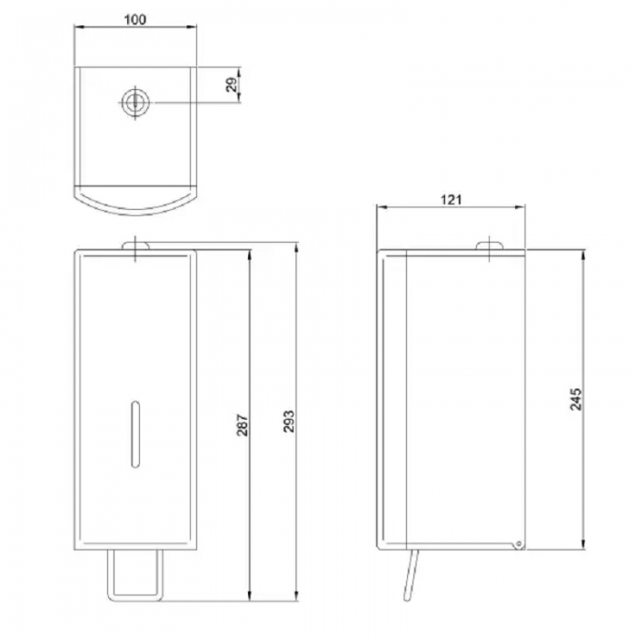 Prestige Dolphin Surface Mounted Soap Dispenser 1000ml CAD Drawing