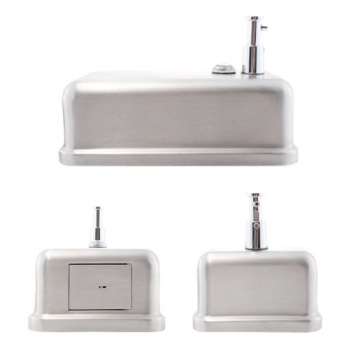 Dolphin Stainless Steel Vertical Soap Dispenser 1200ml All Views