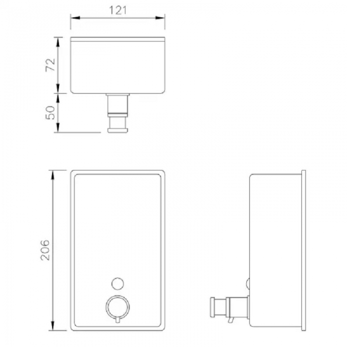 Dolphin Stainless Steel Vertical Soap Dispenser - BC923 CAD Drawing