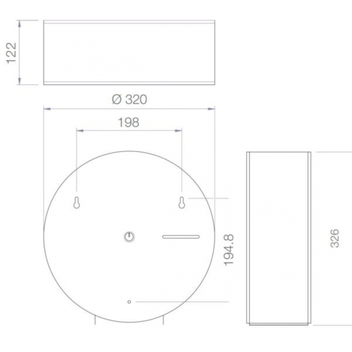 Dolphin Jumbo Toilet Roll Dispenser - Polished Stainless Steel CAD Drawing - BC946B