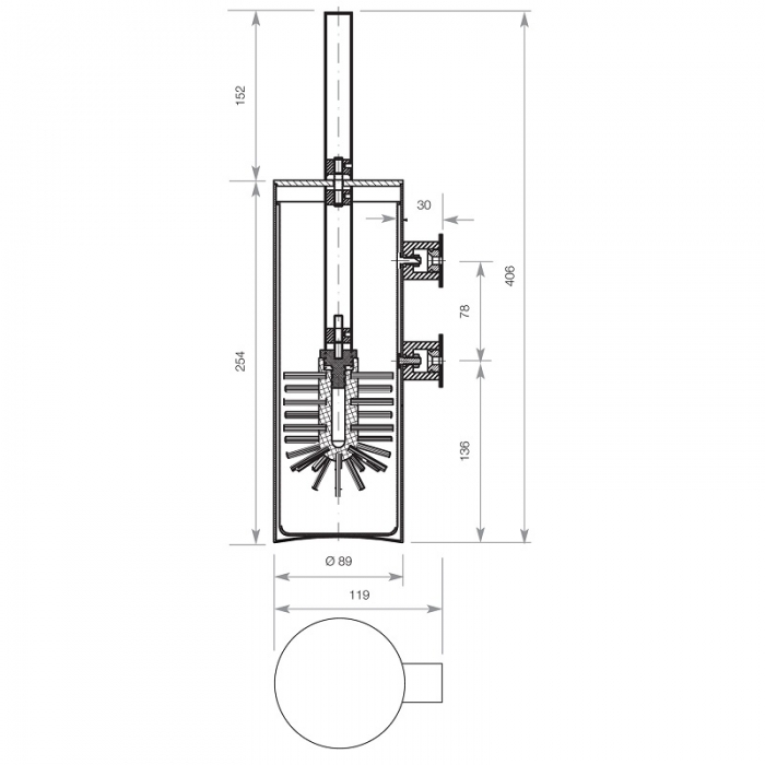 Wall Mounted Toilet Brush Set CAD