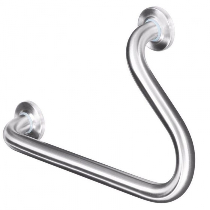 Prestige Left Hand 45° Angled Grab Rail 500mm x 270mm - Satin Stainless Steel