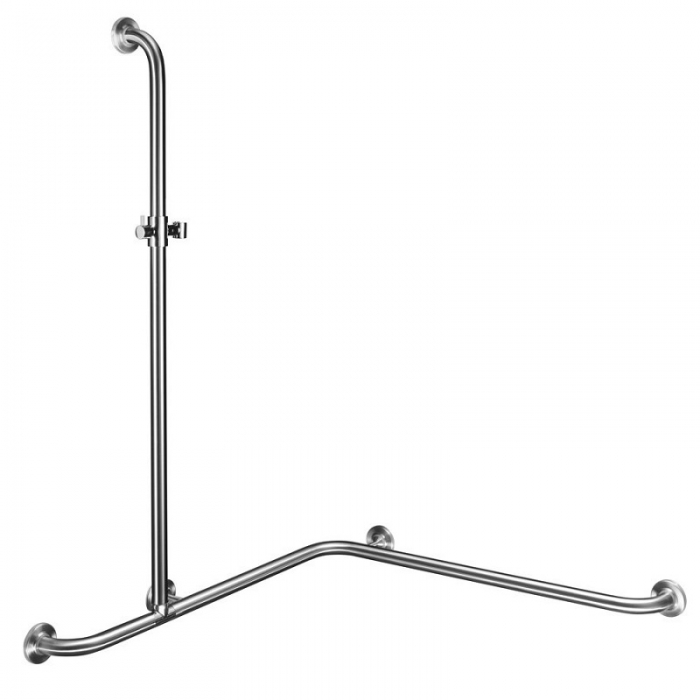 Dolphin Prestige Grab Rail with shower Rail and shower Riser Left