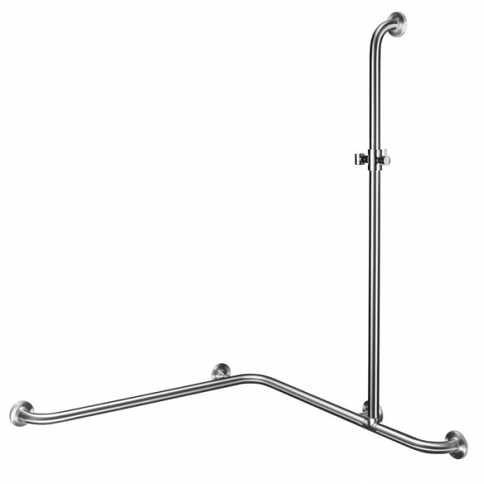 Dolphin Prestige Grab Rail with shower Rail and shower Riser Right