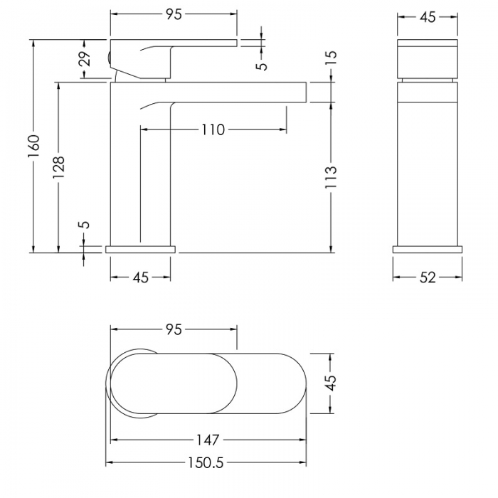 Nuie Binsey Mono Basin Mixer CAD