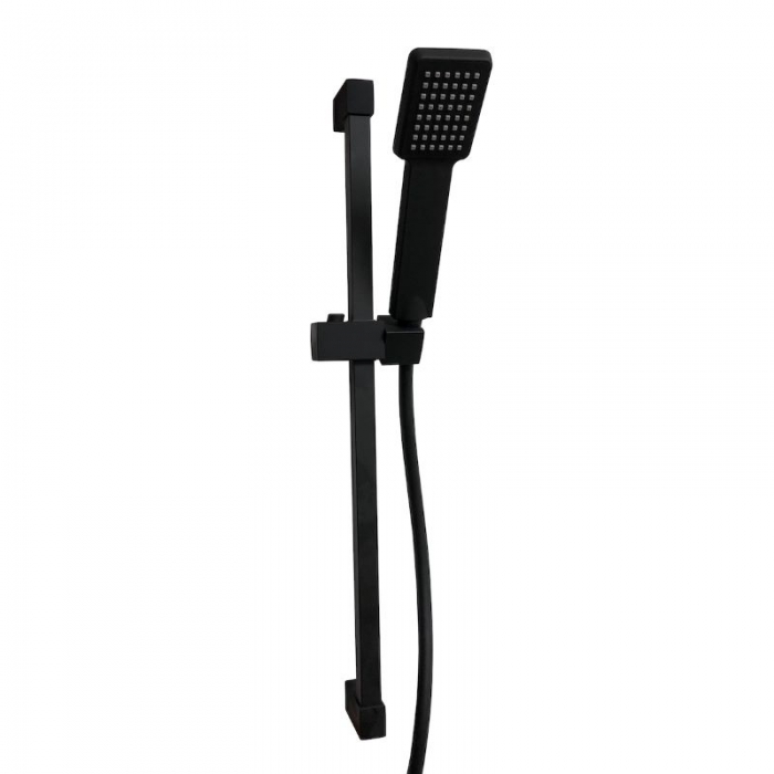 Scudo Black Square Riser Shower Rail Kit - White Background
