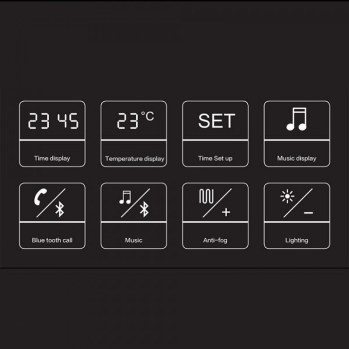  JTP Digital Matt Black LED Bluetooth Mirror Tabs 