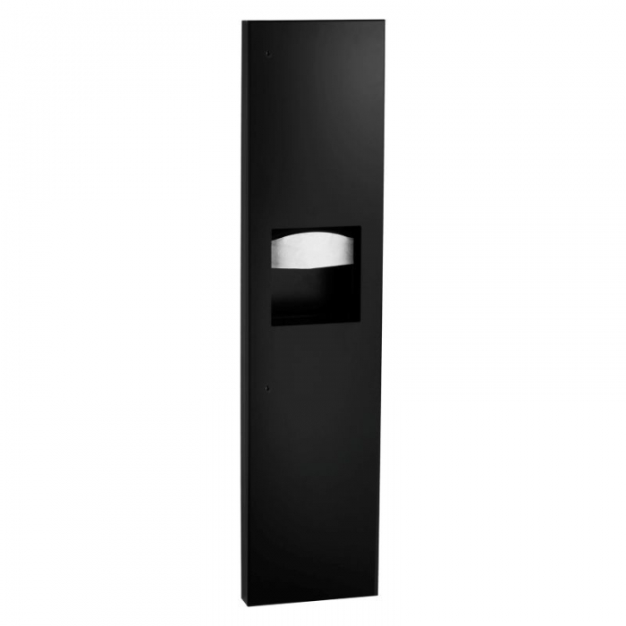 Bobrick Recessed Paper Towel Dispenser and Waste Receptacle 24L- Matt Black