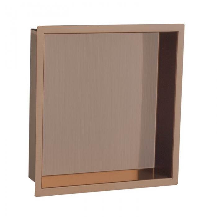 JTP VOS Brushed Bronze Square Shower Niche 300mm x 300mm 