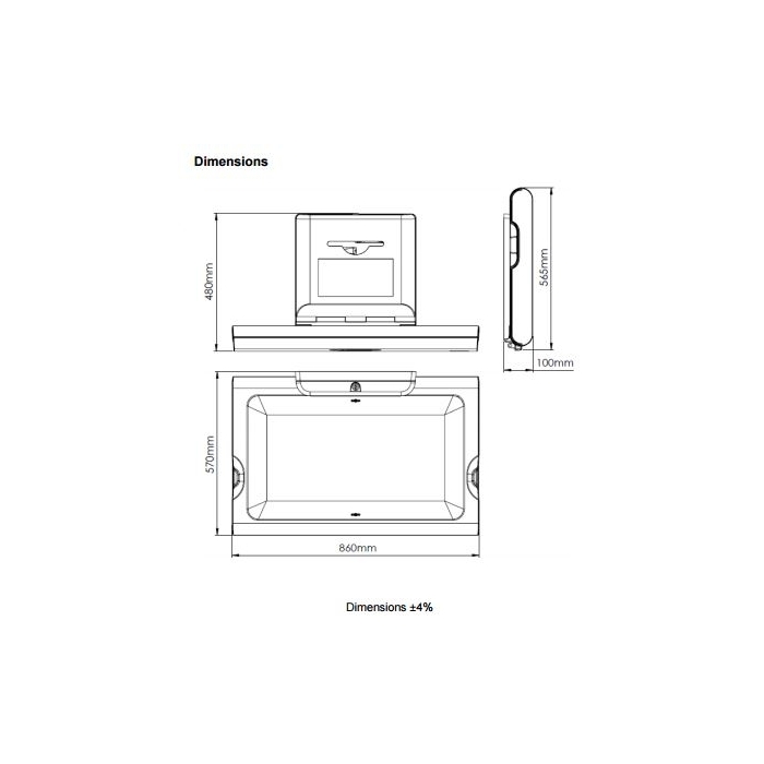 BabyCare Medi Horizontal Changing Table - CAD