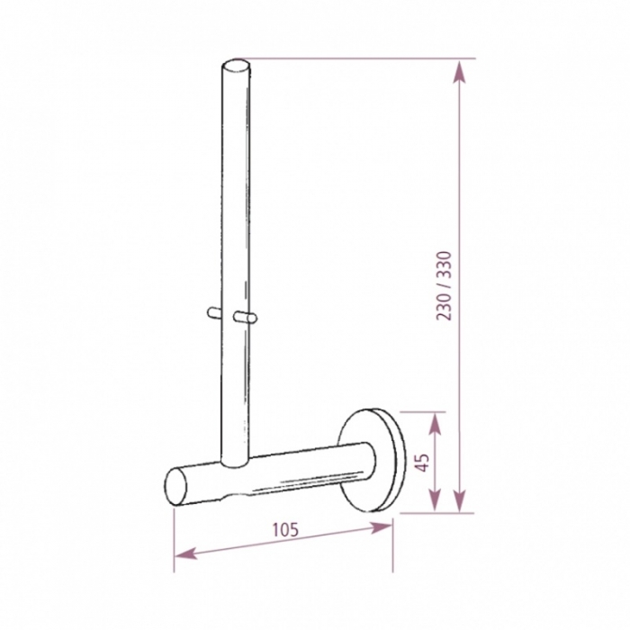 Prestige Double Toilet Roll Holder Satin Stainless Steel - Cad Drawing