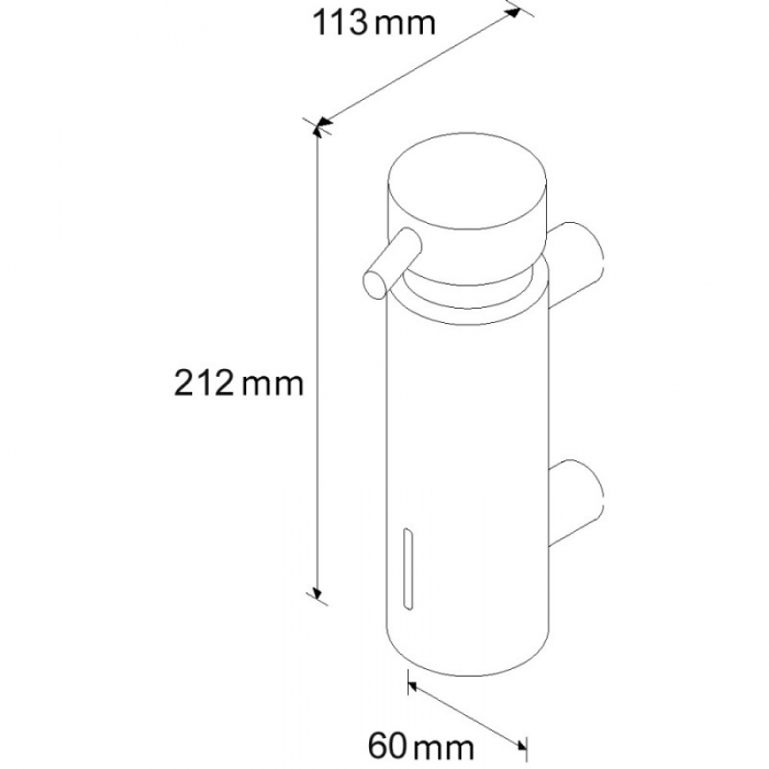 Prestige Wall Mounted Soap Dispenser 300ml CAD Drawing